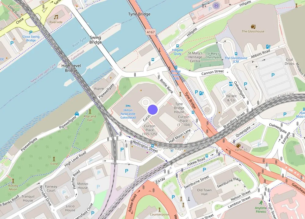 Map: Hilton Newcastle Tyne Bridge